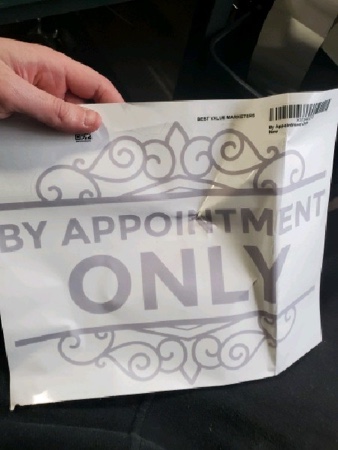 By Appointment Only Decal Sticker - Business Sign - Door Store Window Decal - Multiple Sizes and Colors - Die Cut No Background (Light Gray, 12" Wide)
