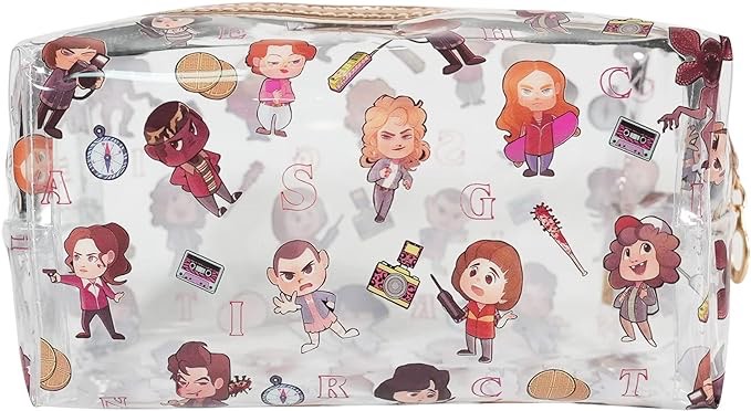 Crystal Clear Cosmetic Bags, Stranger School Things Makeup Bags, Portable Makeup Brushes Kit Storage Bag, Waterproof Cartoon Organization For Women Girls, Dark forest, Cartoon