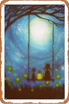 Ysirseu Stars and Fireflies Wall Art Metal Tin Signs