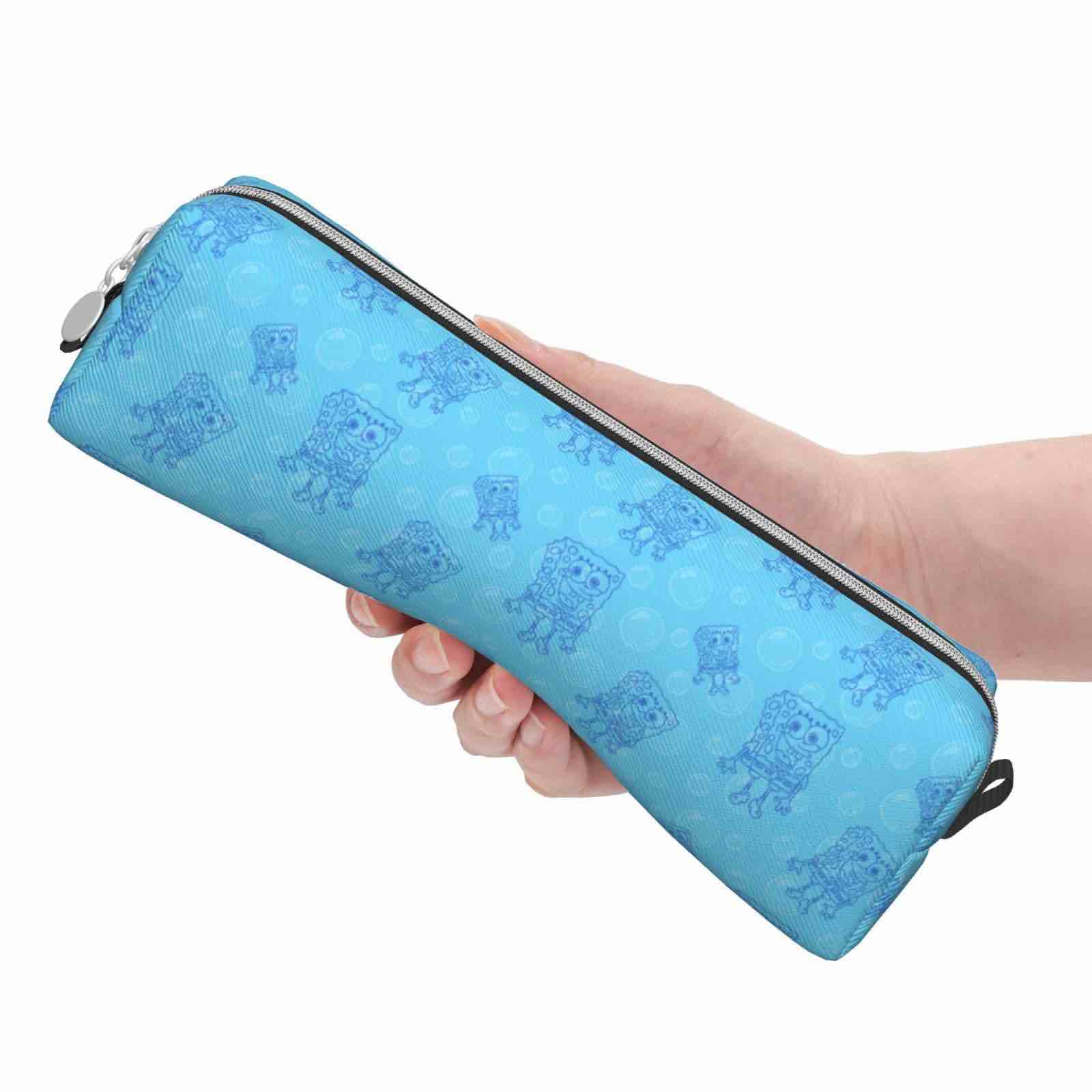 Hoshecibg Big Capacity Pencil Pen Case — Canvas Pencil Pouch for Teen — Zipper Pen Bag, Adults Teens Office Supply College (White, Gucci Monogram)