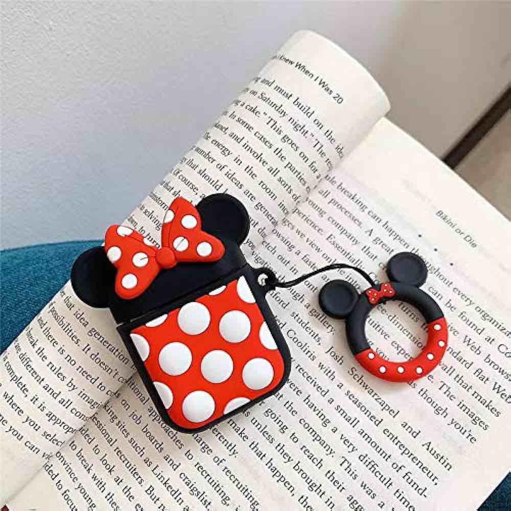 ZAHIUS AirPods Silicone Case Cool Cover Compatible for Apple AirPods 1&2 (Minnie Mouse)