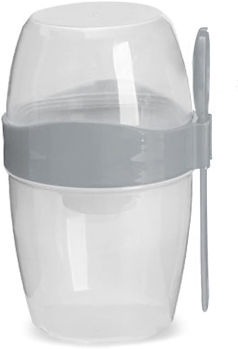 Ammoniakt 2-Pack 36 oz Overnight Oats Containers with Lids, 2 Separate Layers, Built-in Topping Container, 2-in-1 Fork and Spoon. Perfect for Carrying Milk, Yogurt, Oatmeal, Fruit, and Nuts