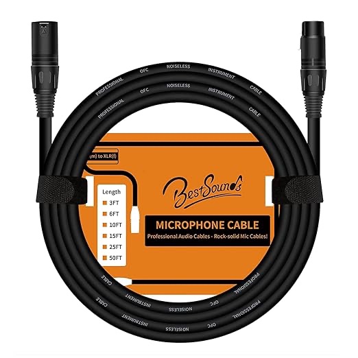 XLR Cable, 10 ft Microphone Cable XLR Male to Female XLR to XLR Balanced Shielded Cables 3 Pin Mic Cables, DMX Cable for Stage Lighting, Speaker Systems (10 Feet)