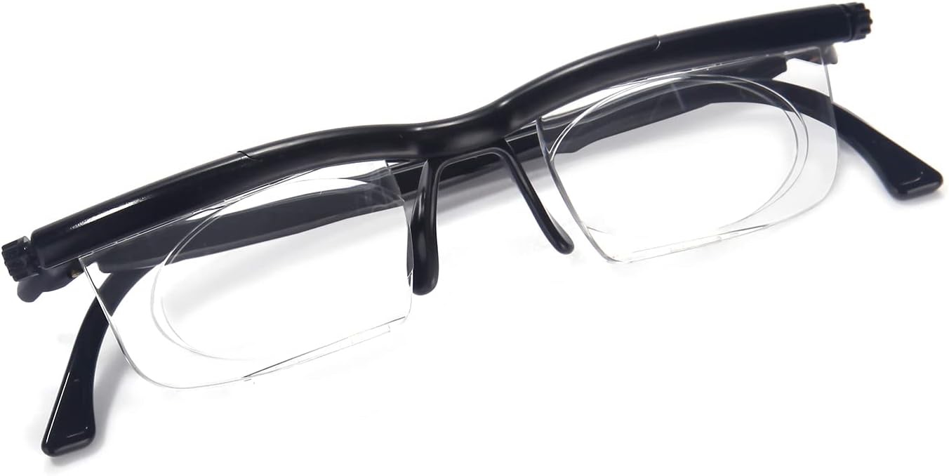 OKH Adjustable Dial Eyeglasses, Clear Vision -6D to +3D Adjustable Focus Reading Glasses Variable Focus TR90 Glasses For Seniors Women Men