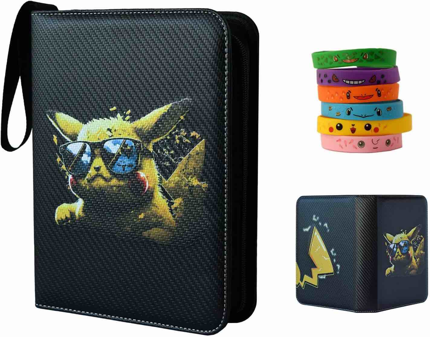 Card Binder 4 Pocket Trading Card Holder Book TCG Game Card for Sports Trading Card 3 Ring Card Collector Album Holder Compatible with Most Standard Size Cards Trading Card Binder - 400