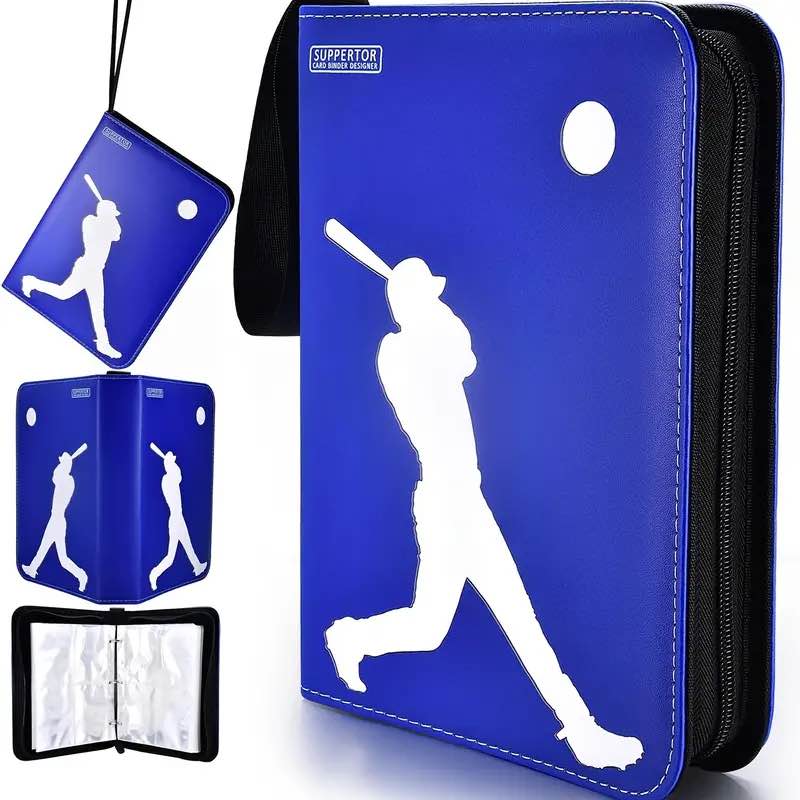 Baseball Card Holder 520 Pockets - Large Capacity Baseball Card Album With Durable PU Leather Cover, Waterproof, Scratch Resistant And Smooth Zipper