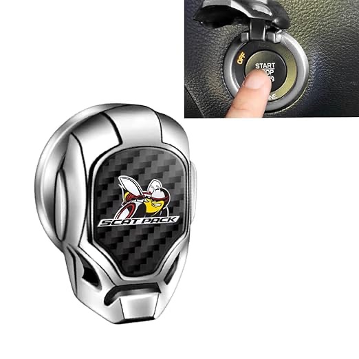 Dodge Charger Challenger Scat Pack Car Start Stop Button Cover Push Start Button Cover Anti-Scratch Car Engine Decoration Cover for ScatPack Car Interior Accessories