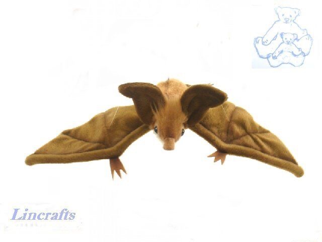 Hansa Flying Brown Bat 3064 Plush Soft Toy by Sold by Lincrafts UK Est.1993