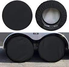 Kayme RV Tire Cover Set of 4, Camper Trailer Wheel Cover, Fit for 27-29 inch Tire Diameter, Black
