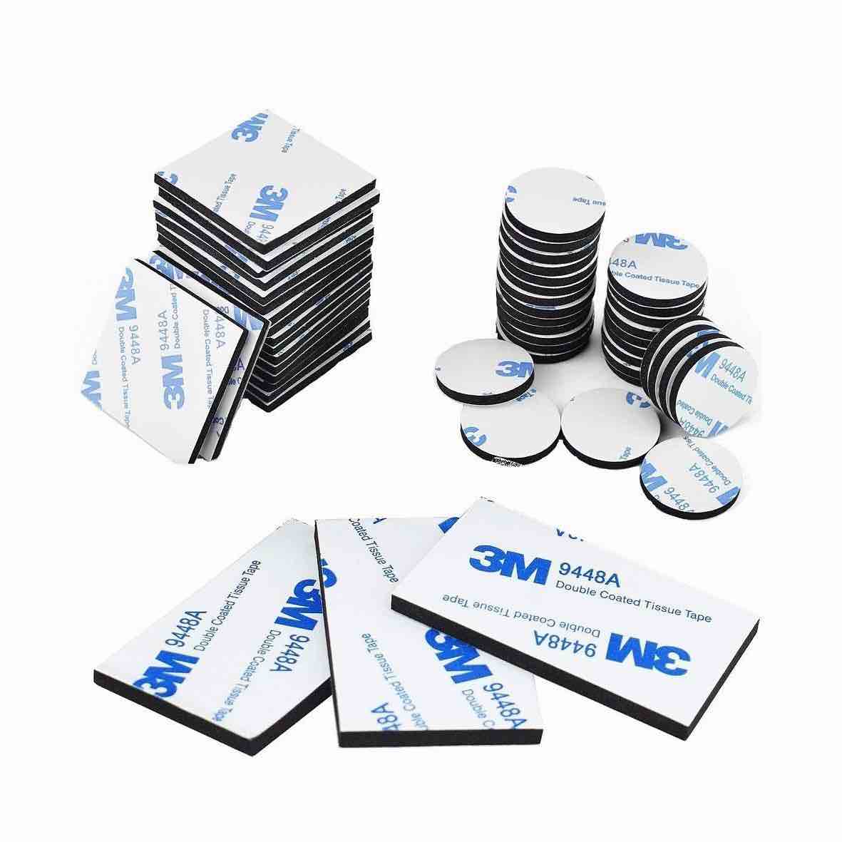 Avando Double Sided Foam Tape Strong Pad Mounting,Black Self-Adhesive Tape Include Square Round and Rectangular(60Pcs)