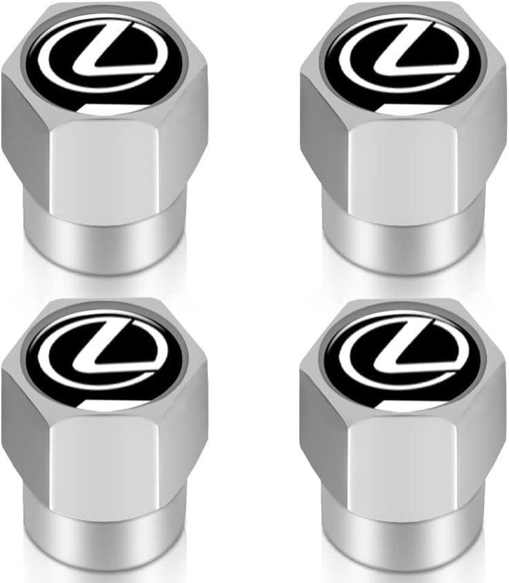 4Pcs Car Tire Valve Caps, Metal Car Tire Dust Cap, Tire Valve Cover Compatible