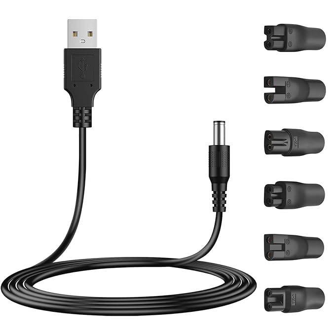 Czepa Power 5V USB Charger Cord Replacement Adapter Compatible with a Various Types of HQ8505 Philips Norelco Shavers, Electric Razor, SURKER Clippers and Others 5521 Adapter Charging Line