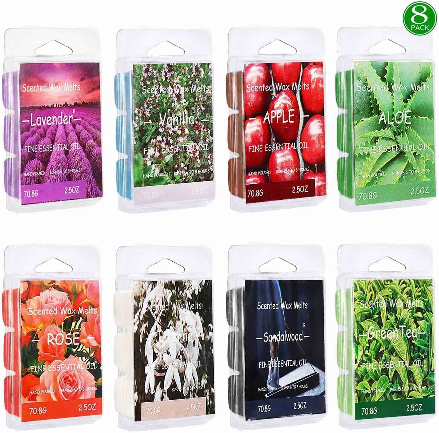 YIHANG Scented Wax Melts, Premium Quality Highly Scented Wax Melts, Soy Wax Melt, Natural Wax, 8 x Packs