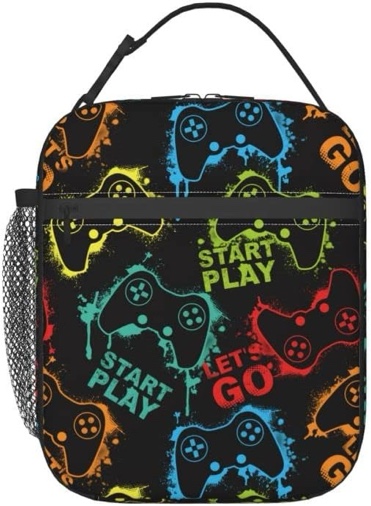 GUONAI Game Controller Reusable lunch box for men women children lunch bag insulated handbag for travel work picnic