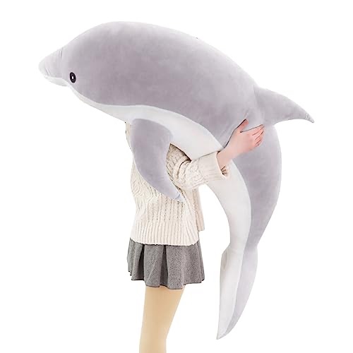 AHXHWKA Dolphin Stuffed Animals Plush Pillow Super Soft Sea Animal Plush Toys Dolls Sleeping Cushion for Boys Girls Gifts 19.7IN