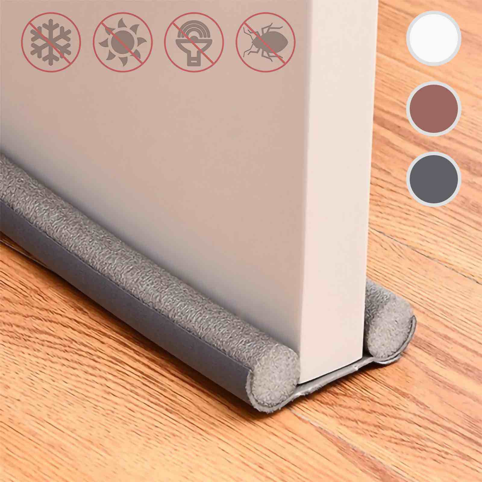 Door Draft Stopper,Door Draft Stopper for Bottom of Door 37", Adjustable Door Draft Blocker,Under Door Draft Stopper Soundproof,Front Door Draft Stopper Weather Stripping,Door Sweep Grey