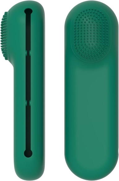 Travel Makeup Brush Holder,Silicone Makeup Brush Covers Bag,Waterproof Makeup Tools Organizer for Travel with Magnetic Closure Anti-fall Out,Green