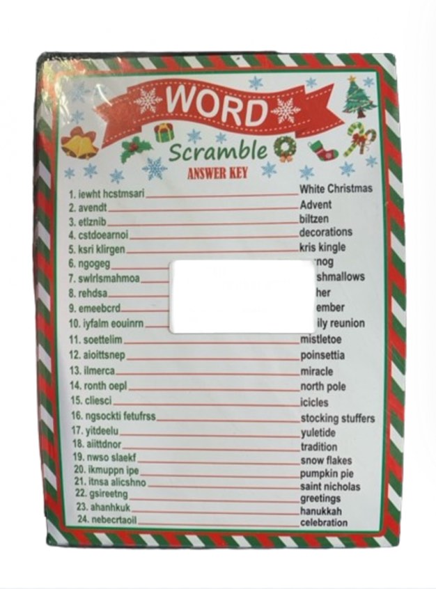Christmas Word Game Cards 60 Pcs