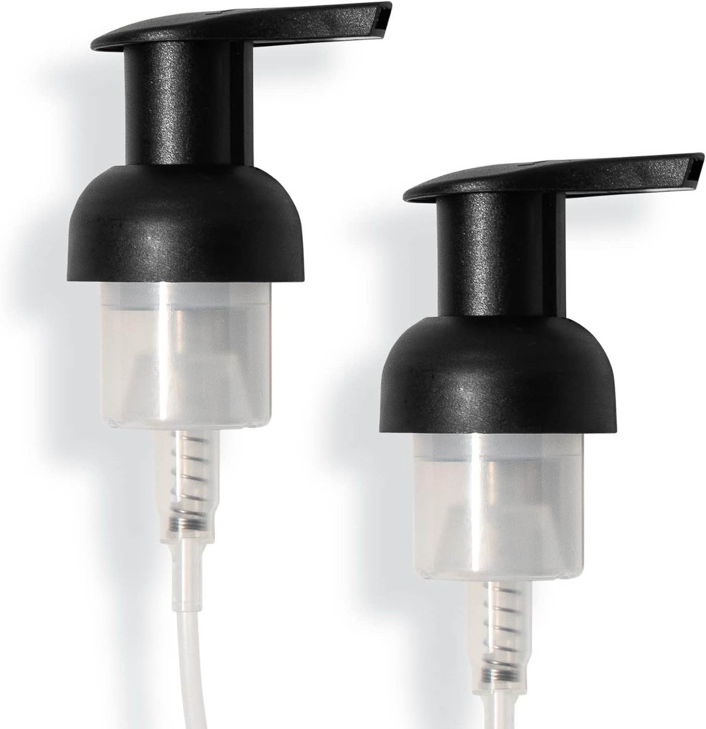 Tirtyl Foaming Replacement Pump Set - 2 Pack - 40mm (1.57”) Wide Rim (40/410 neck size) - High Rated 1.66c Foam Output for Maximum Foam (Matte Black)