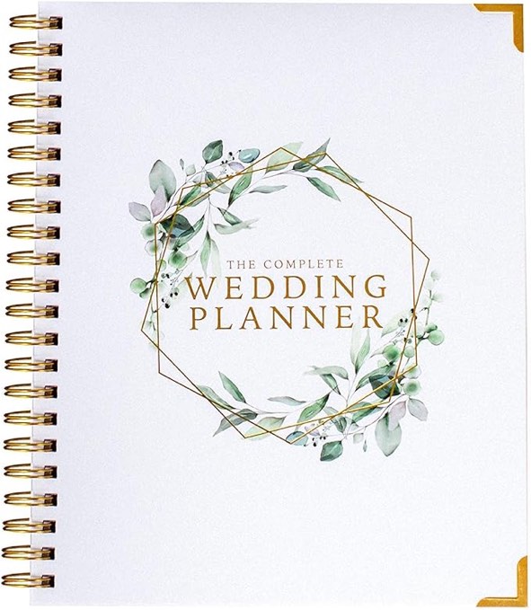 Wedding Planner Includes Planner and Ink Pen, Wedding Planners Made good materials, Wedding Planing of elegant Design, The Wedding Planner Book in White Color with Details in Green and Gold