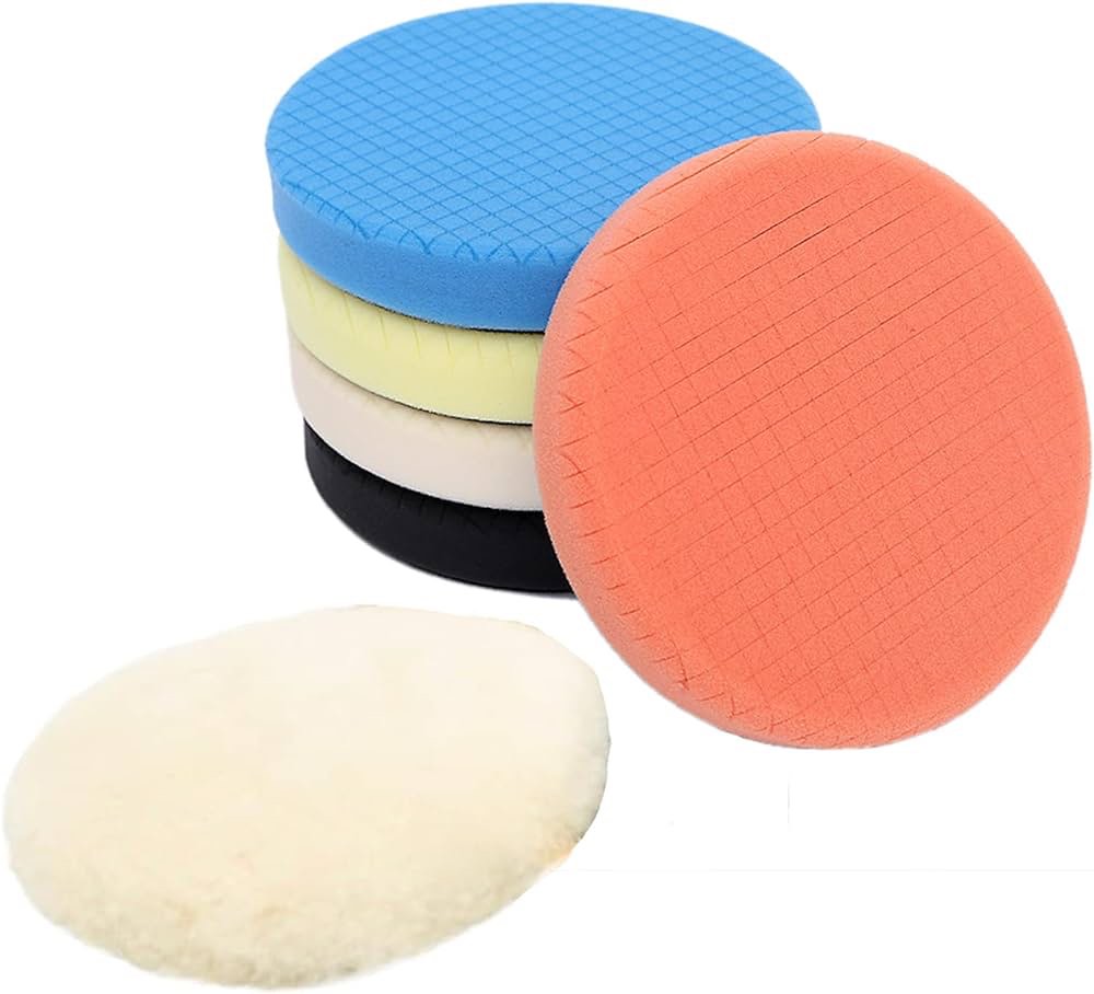 IPELY 6 Pcs 6 Inch Buffing Pads, Polishing Pad 6 Inch Polishing Pads Buffer Pads Waxing Buffing Pad Kit (6 Inch)