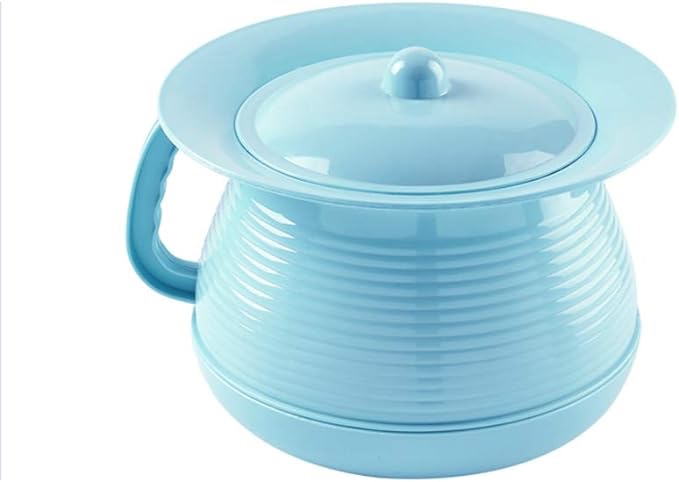 OOCOME Chamber Pot Bedpan Urinal Bottle Urine Pots Potty Pee Bucket Bedside Urinal with Lids to Prevent Odors, Suitable for Kids, Women and Men (Blue)