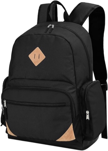 College Backpack Lightweight College Bag Casual Daypack with 2 Side Pockets