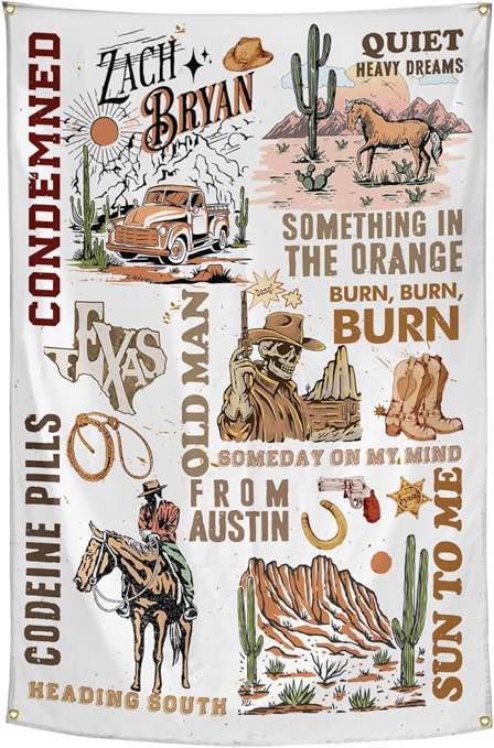 AGRIBO Fun Music Poster Zach Bryan Cover Poster 2 × 3FT Bedroom, Living Room, College Wall Decoration