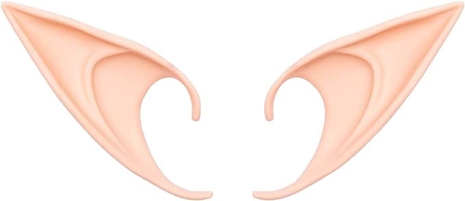 SHELCUP Elf Ears Cosplay Fairy Pixie Elf Ears Soft Pointed Ears Tips Halloween Elven Vampire Ears Anime Party Dress Up Costume Makeup Masquerade Accessories