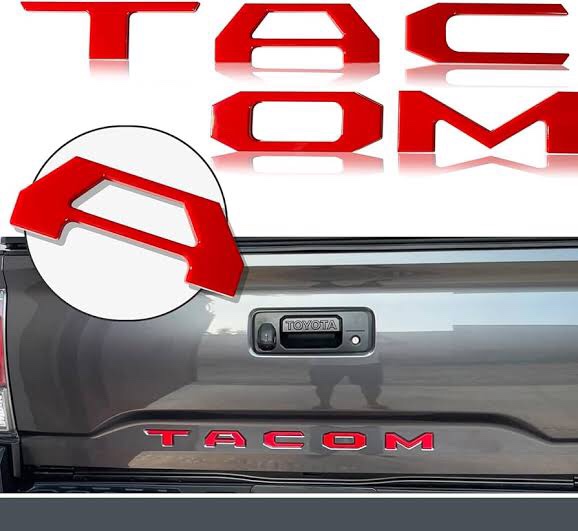 Tailgate Insert Letters Black Compatible with Tacoma 2016 2017 2018 2019 2020 2021 2022 2023 3D Raised Rear Emblem Decals