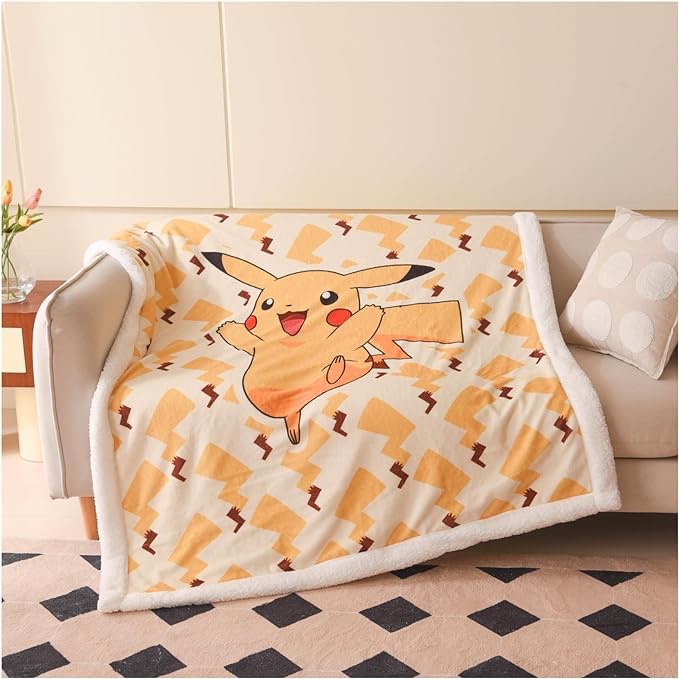 Kids Blanket Cartoon Animal Throw Blanket, Sherpa Fleece Cute Soft Cozy Blanket, Travel & Camping Blanket, for Girls Boys Toddlers & Baby 50"x60" (Yellow, Throw(50''×60''))