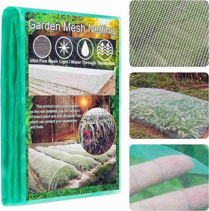 Garden Mesh Netting, Fine Garden Screen Mesh, Plant Covers to Keep Small Animals Out, Garden Barrier Netting for Patio Raised Bed Garden Hoops Vegetables Fruits Flowers Protection (8x24FT)