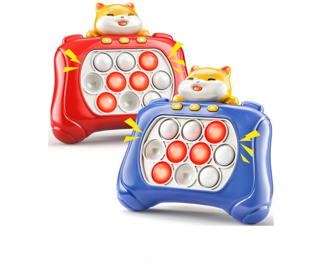 TEMI Handheld Bubble Game for Kids 6-12, Squeeze Sensory Push Bubble Stress Light Up Toy, Birthday Gifts for 6 7 8 9 10 11 12 Year Old Girls & Boys & Teens