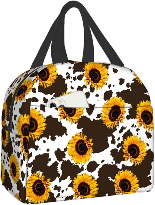 LMEROM Sunflower Lunch Bag Gift for Women Girls, Sunflower Lunch Bag from Grandma Mom, Sunflower Lunch Box Kitchen Decor, Sunflower Cartoon Handbag for Picnic BBQ Hiking
