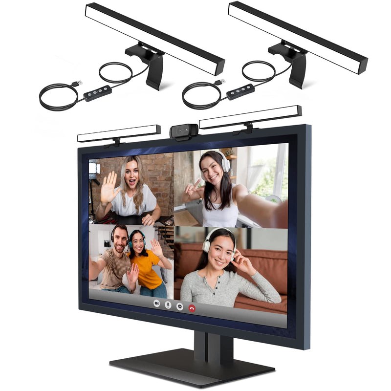 ALTSON 2-Pack Video Conference Lighting, Webcam Streaming Lights, LED Monitor Laptop Light for Zoom Meetings, Adjustable Brightness & Color Temperature, Monitor Light bar