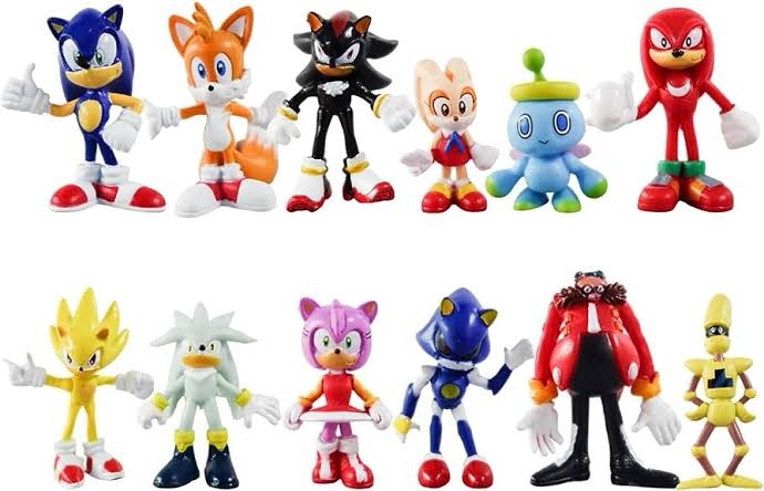 Sonic Mini Figures Set, 12PCS Sonic Ornament Cake Toppers Birthday Party Supplies Cupcake Figurines Birthday Party Cake Decoration Supplies for Party Decoration Supplies Baby Shower
