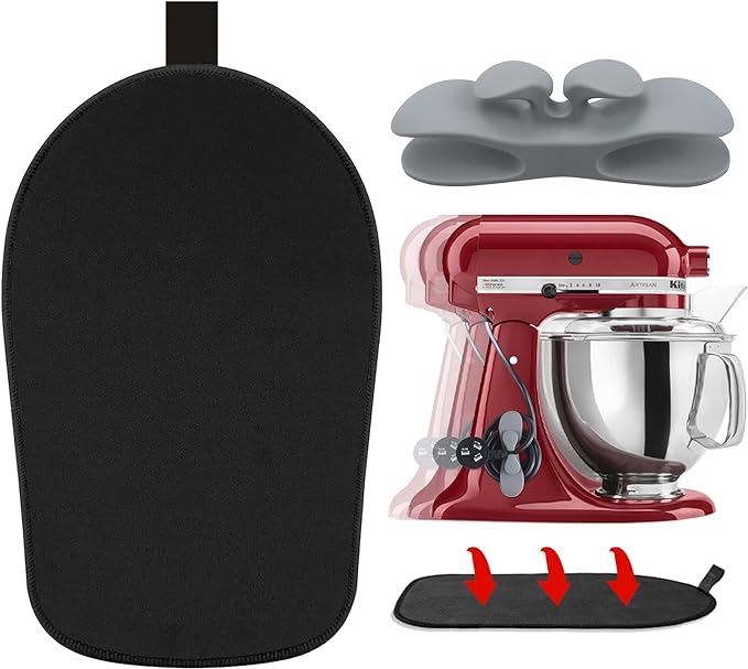 Mixer Slider Mat Pad with Cord Organizer for 4.5-5 Qt Tilt-Head Stand Mixer (S1)