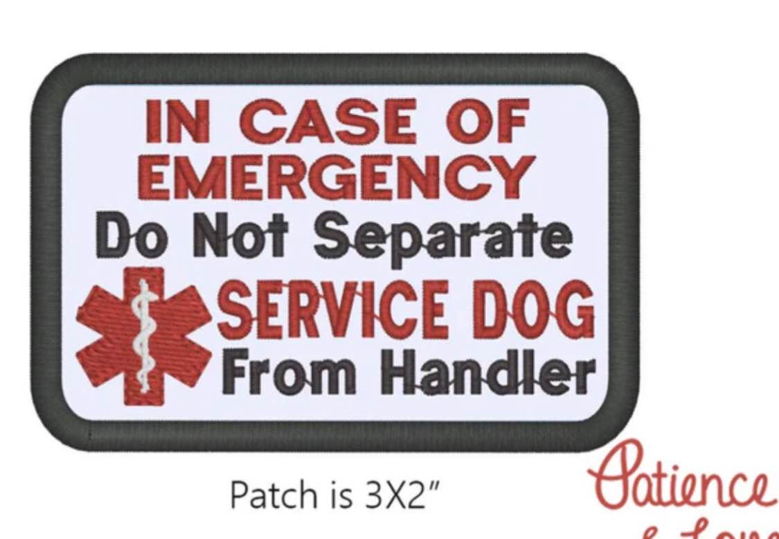 DuMarks - Emotional Service Dog in Case of Emergency Do Not Separate Hander Medic Paramedic Star of Life Vests/Harnesses Patch Hook & Loop Embroidered Fastener Emblem for Dogs