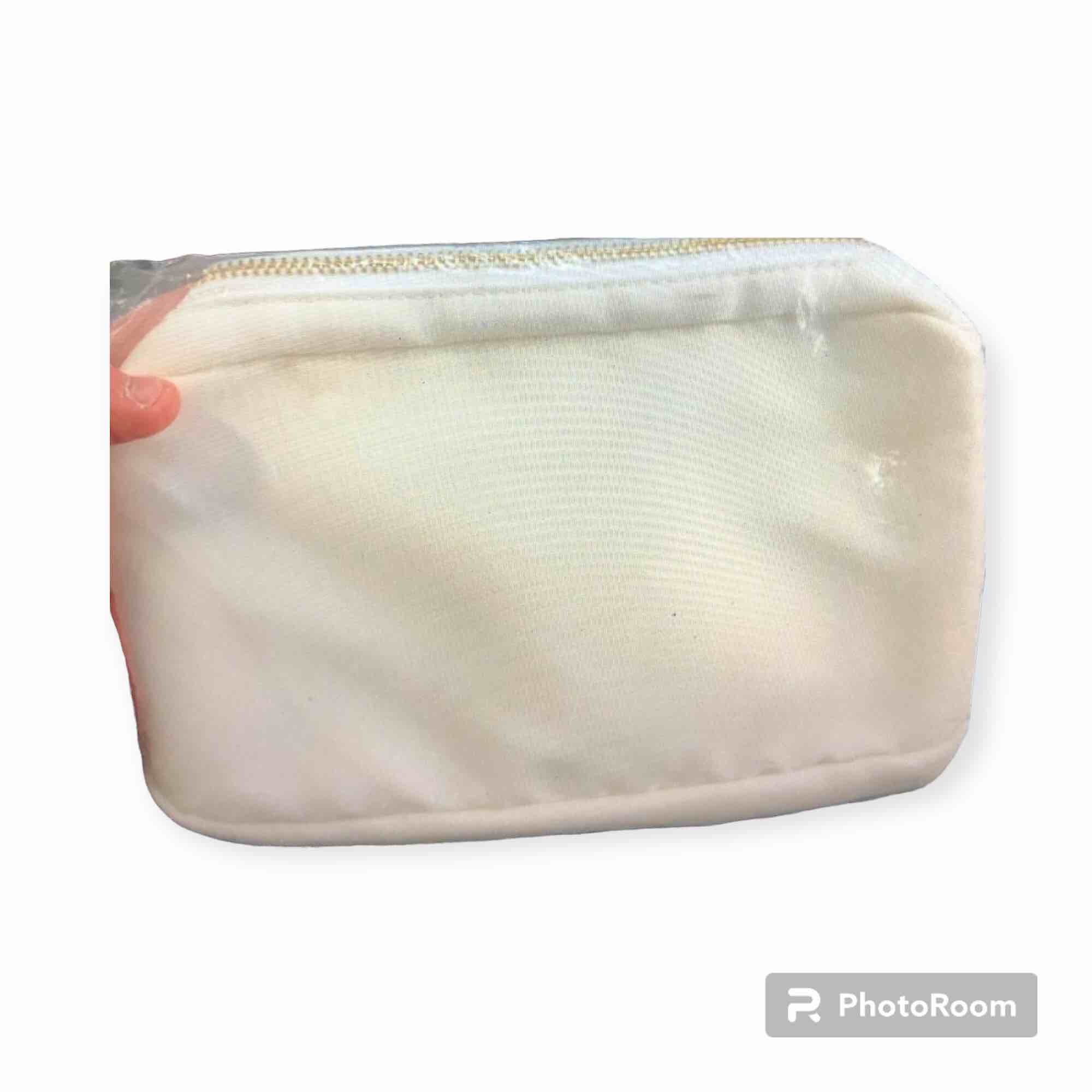 Nylon Small Makeup Bag for Purse, Travel Toiletry Storage Bag Cute Preppy Cosmetic Bag for Women Girl, Waterproof Mini Makeup Organizer Bag Skincare Bag Zipper Pouch Purse Make up bags (Small, White)