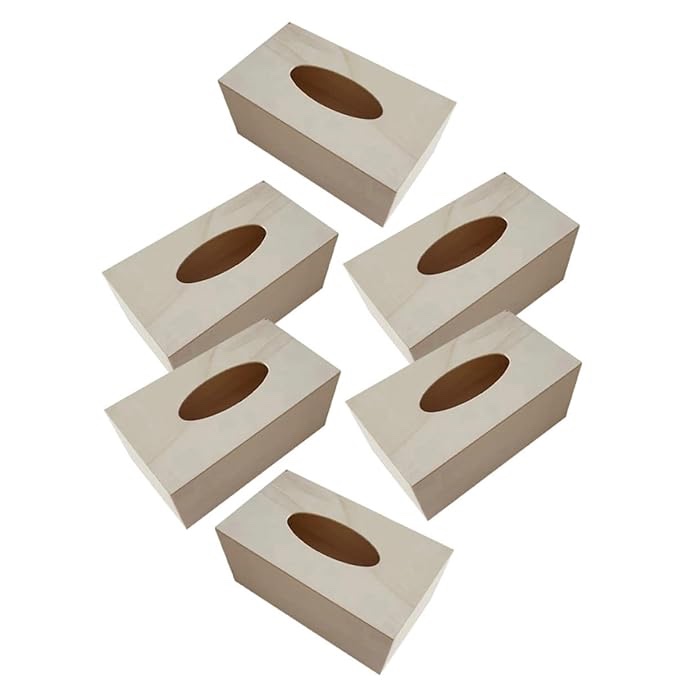 IFANLANDOR 6Pcs Box DIY Tissue Box Unfinished Tissue Cover Cocktail Napkin Holder Stencils for Wood Napkin Holder Tissue Storage case Blank Crafting Paper Holder Child Desktop Wooden IFANLANDOR 6Pcs Box DIY Tissue Box Unfinished Tissue Cover Cocktail Napkin Holder Stencils for Wood Napkin Holder Tissue Storage case Blank Crafting Paper Holder Child Desktop Wooden