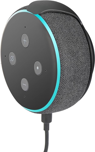 Haioulun Wall-Mounted Holder, Smart Speaker Accessories Speaker Hanger with Adhesive Tape and Screws for Dot 3rd Generation(Black)
