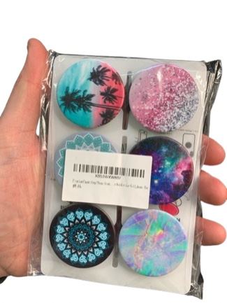 6 Pcs Cell Phone Grip Holder Colorful Collapsible Phone Holder Self-Adhesive Sublimation Phone Holders for Smartphone and Tablets