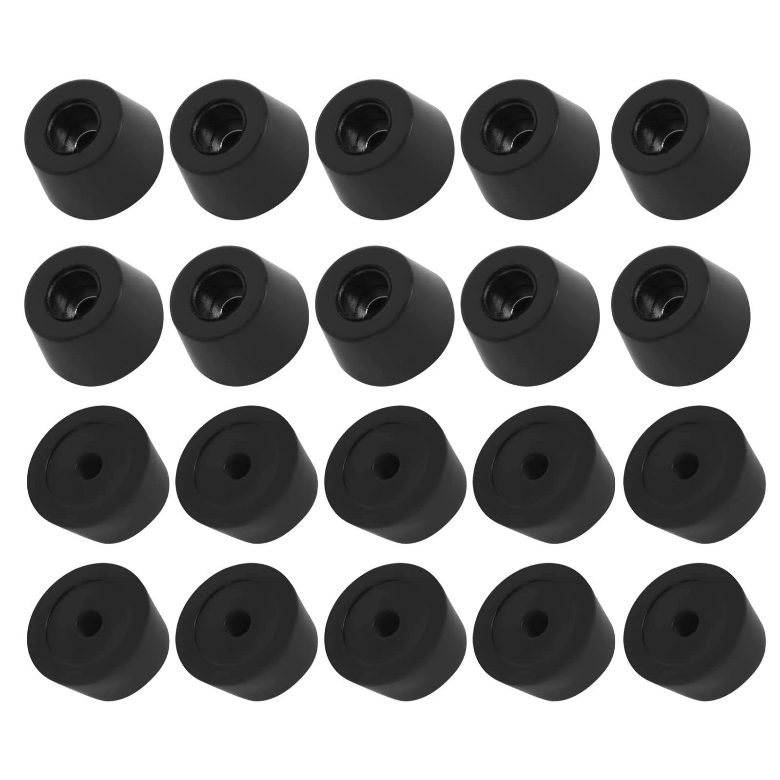METALLIXITY Rubber Bumper Feet (21x12mm/0.83"x0.47") 20Pcs, Round Leg Pads Floor Protectors - for Home Tables Chairs Cutting Board, Black