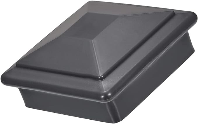 METALLIXITY Post Top Caps (3.94"x3.94") 1pcs, Plastic Fences Post Cap Cover Deck Caps - for Decoration Furniture, Handrail Stair, Black Gray