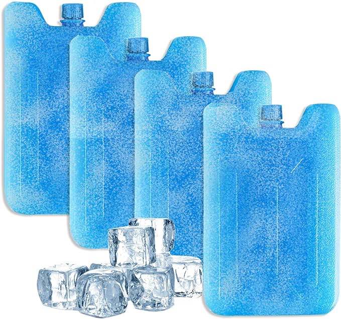 FGY Ice Pack for Lunch Box 4 Pack Reusable Cold Ice Chest for Portable Air Conditioner Long Lasting for Lunch and Cooler Bag-Camping, Beach, Picnics, Fishing