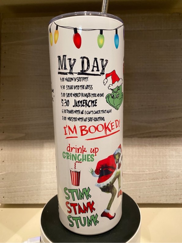 Grinch Holiday 20oz Stainless Steel Tumbler Sublimation Tumbler Christmas Tumbler Gifts For Her