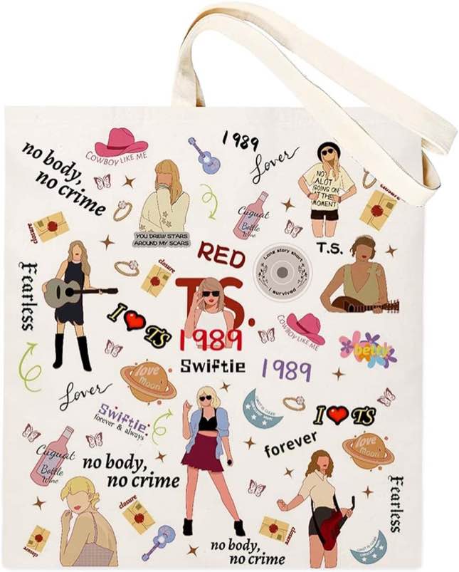 Singer Tote Bag for TS Fans, Canvas Tote Bag for Women Album Inspired Makeup Bags Cosmetic Bag for TS Fans Gifts