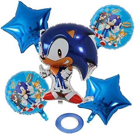 5pcs 18inch Sonic Foil Helium Balloons Super Hero Baby Shower Birthday Theme Party Decoration Supplies Kids Toys Air Globos