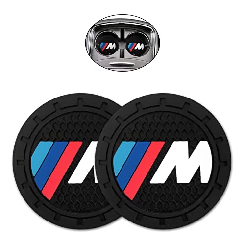 2Pcs Silicone Non-Slip Car Cup Holder Coasters for BMW M X1 X3 M3 M5 X1 X5 X6 Z4 3 5 7 Series Car Interior Accessories (2.75 Inch)