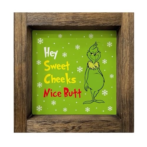 Funny Grinch Christmas Decorations, Novelty Grinch Wood